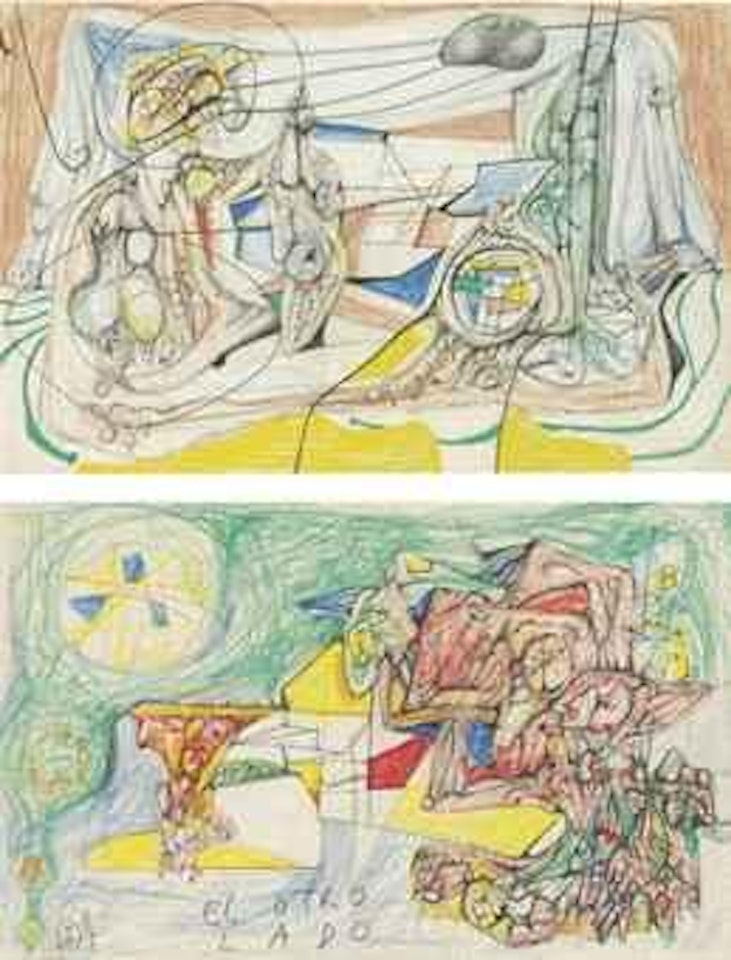 Untitled (double-sided drawing) by Roberto Matta