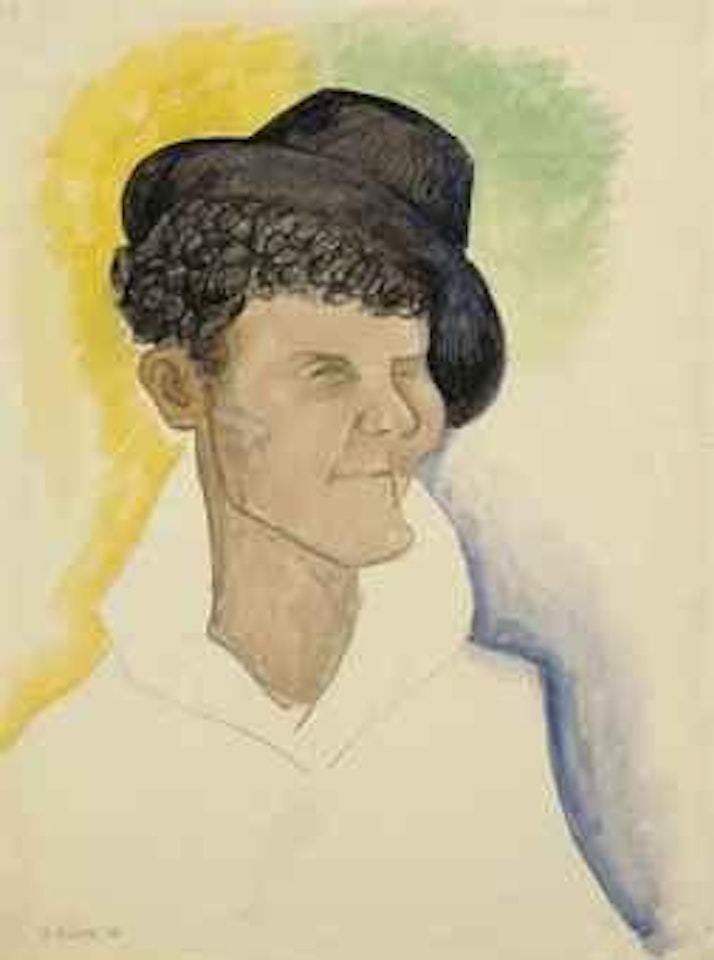 Hombre con sombrero by Diego Rivera
