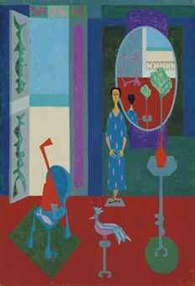 Interior con espejo y puerta al mar by Cundo Bermudez