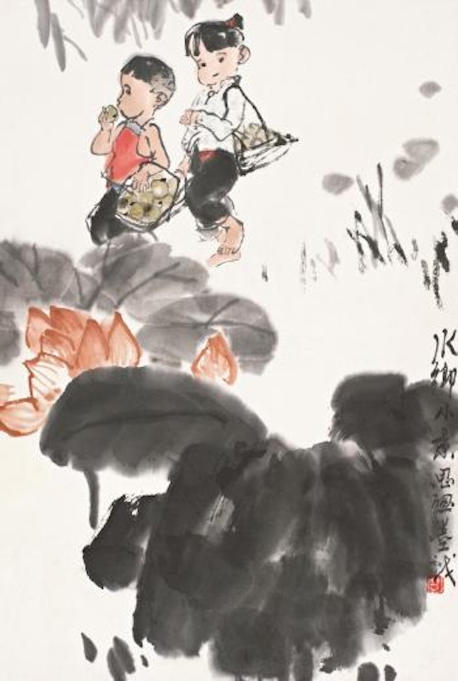 Lotus and child by Zhou Sicong