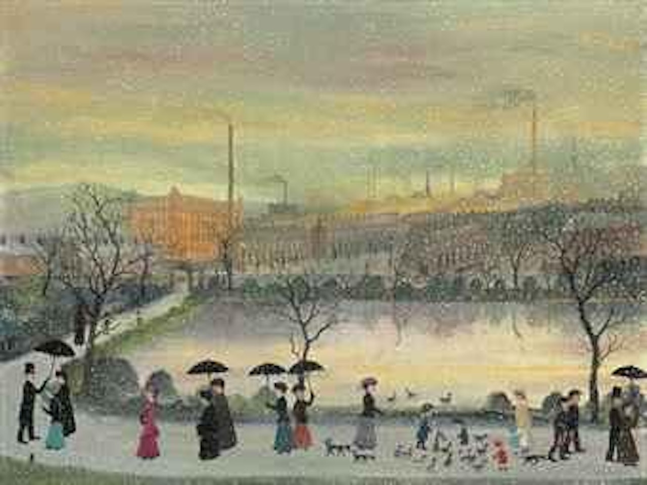 Going home through the Park by Helen Bradley