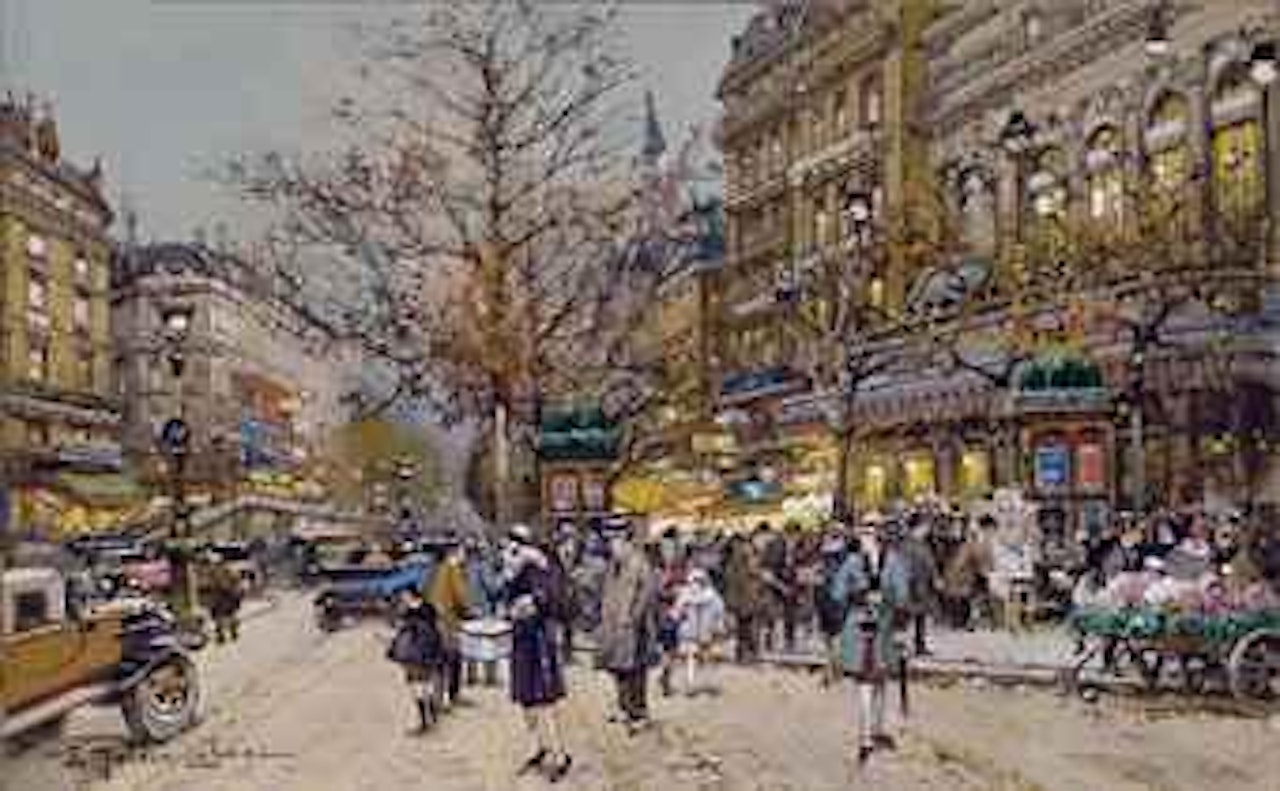 Sur le boulevard Bonne Nouvelle à Paris by Eugene Galien-Laloue