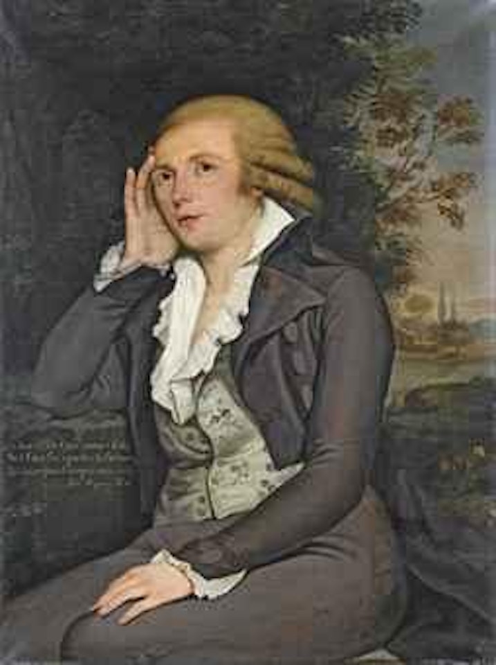 Ritratto di giovane su sfondo di paesaggio by Italian School