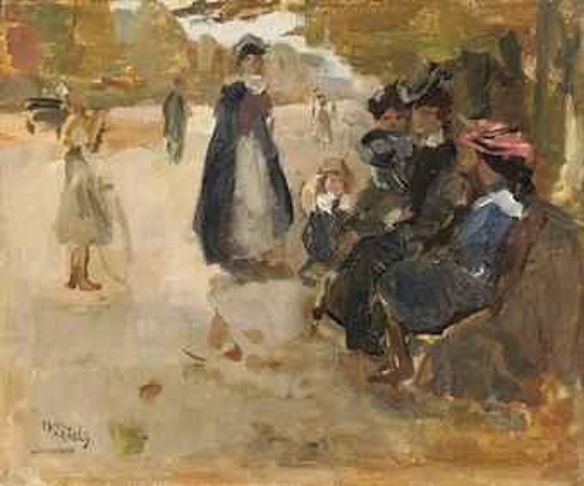 An autumn day in a park, Paris by Isaac Israels
