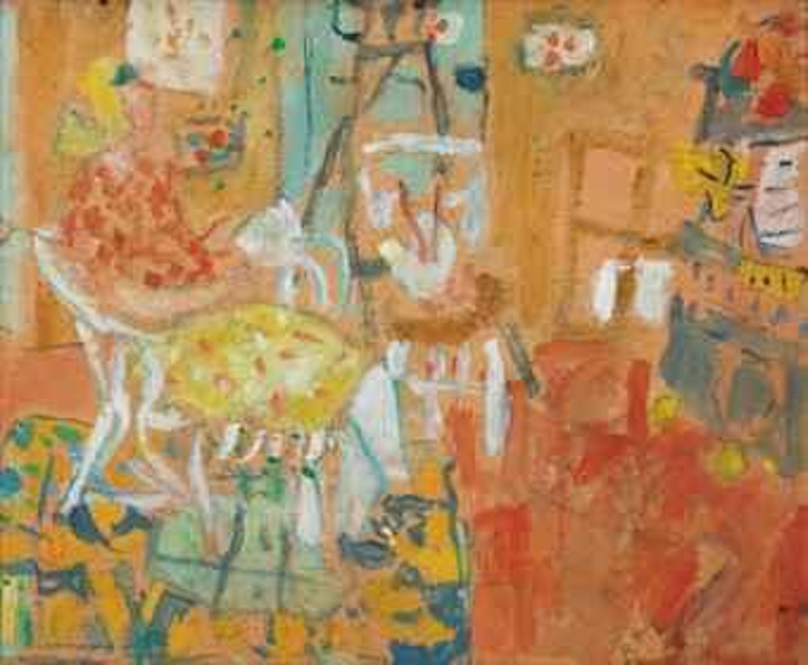 Interieur d'atelier (esquisse) (recto); a study of figures (verso) by Jean Pougny