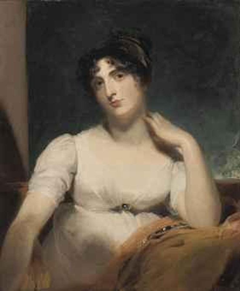 Portrait of Mrs Henry Ker-Seymer (b 1779), half-length, seated, in a white by Sir Thomas Lawrence