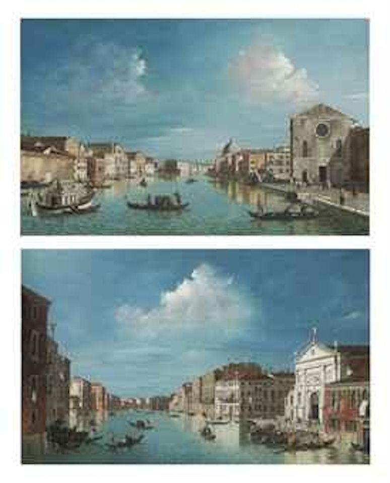 The Grand Canal, Venice, looking north-east from Santa Croce to San Geremia; and The Grand Canal, Venice, looking south-east, from San Stae to the Fabbriche Nuove di Rialto by Canaletto