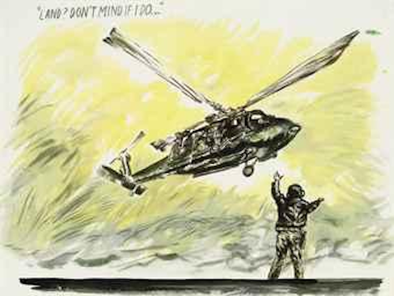 Untitled (Land? Don't Mind if I Do) by Raymond Pettibon