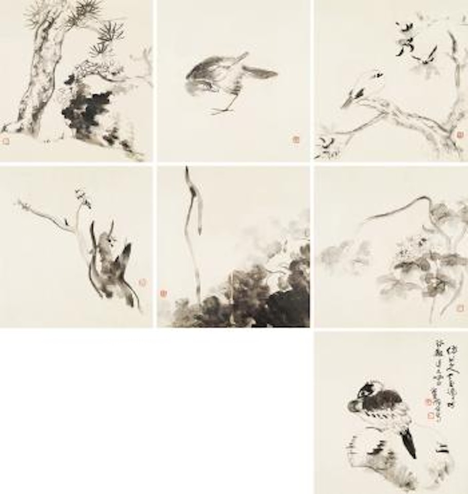 Flowers and birds by Zhang Daqian