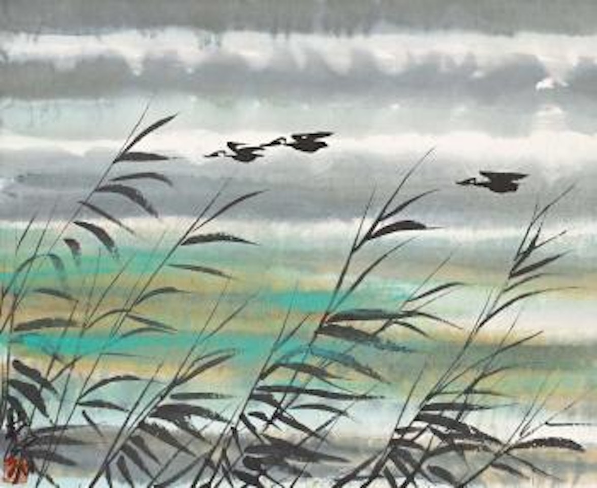 Wild gooses in forests by Lin Fengmian