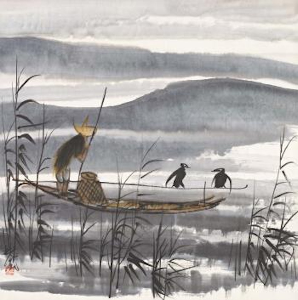 Fishing by Lin Fengmian