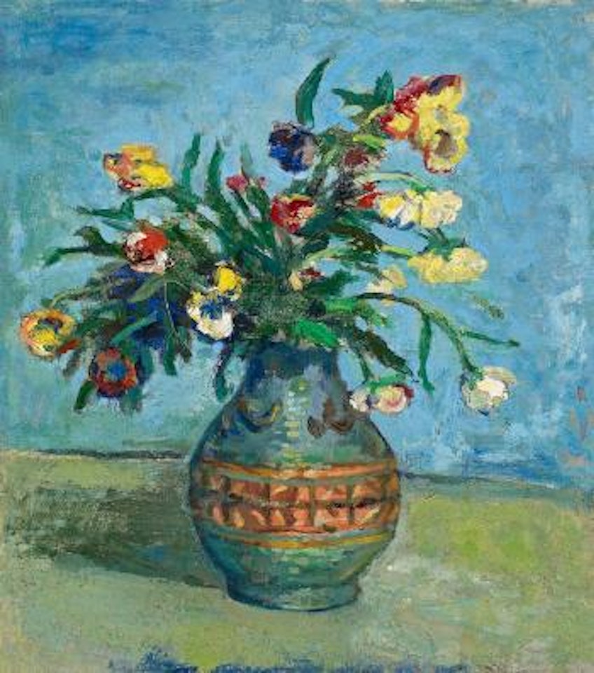 Flowers in vase by Guan Liang