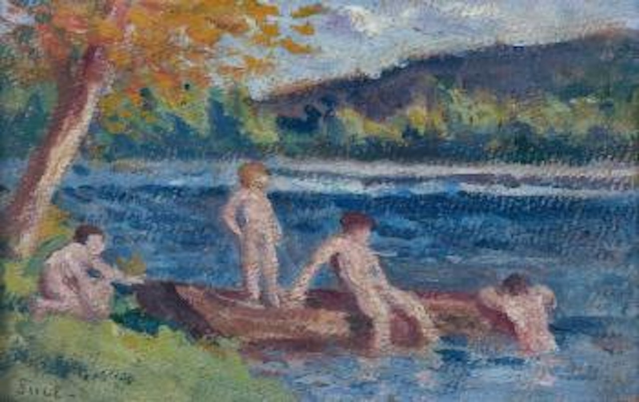Baigneurs à la barque by Maximilien Luce