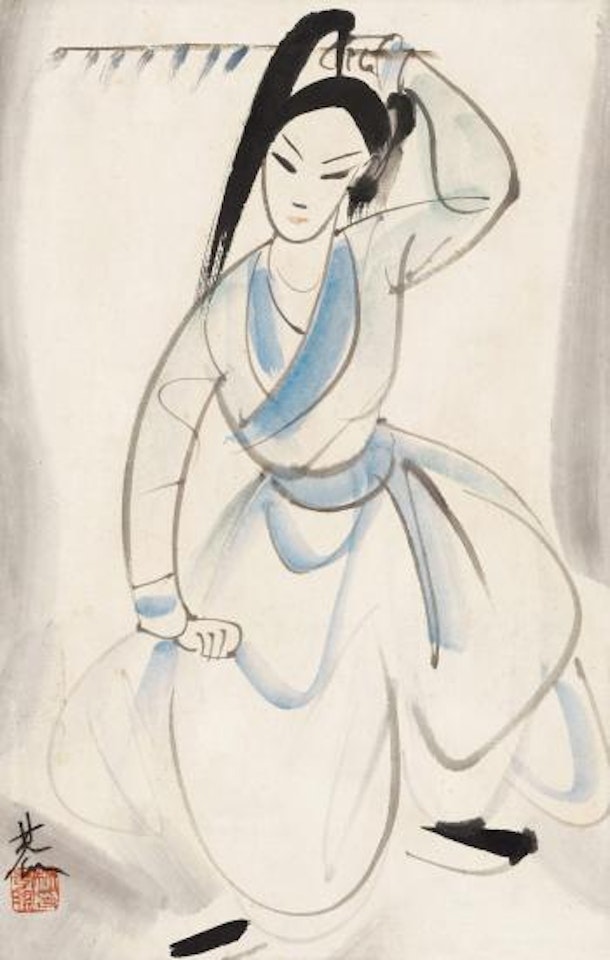 Actor of Chinese opera by Lin Fengmian