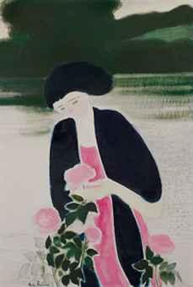 Les roses de l'étang (version à la robe rose) by André Brasilier