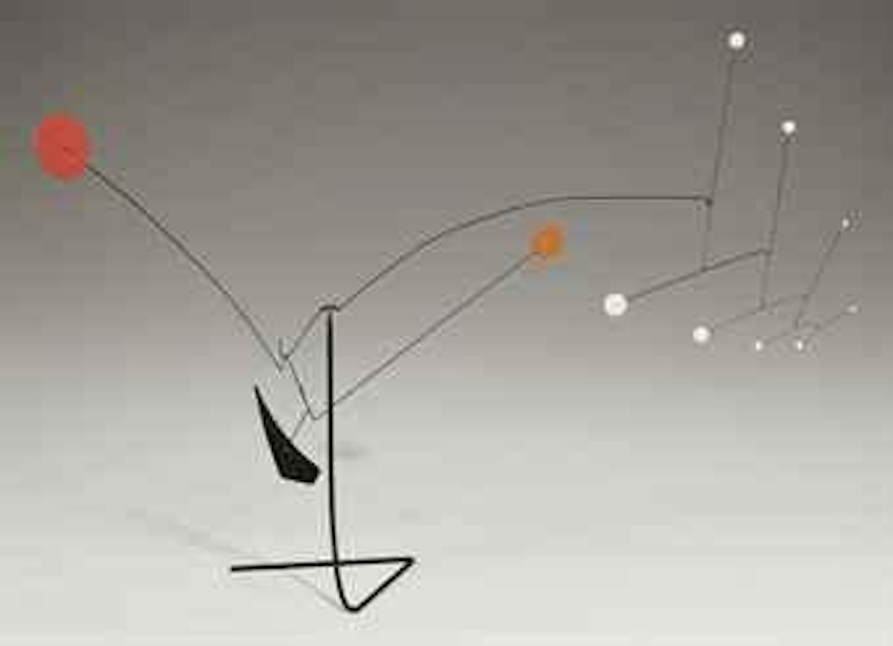 White Feather, Orange And Red Discs by Alexander Calder