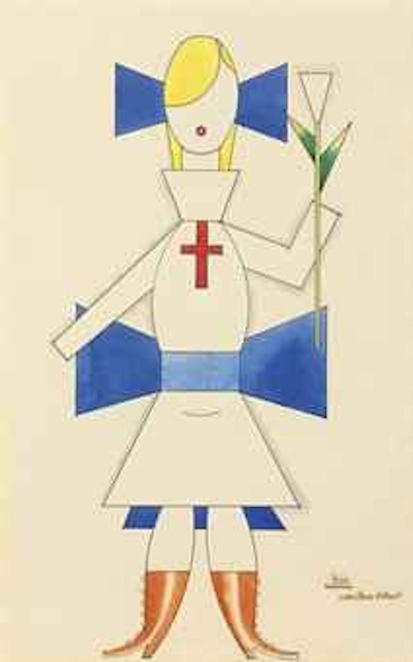 Ida (Figurine für Ivan Goll) (recto); Methusalem oder der Ewige Bürger (verso) by George Grosz