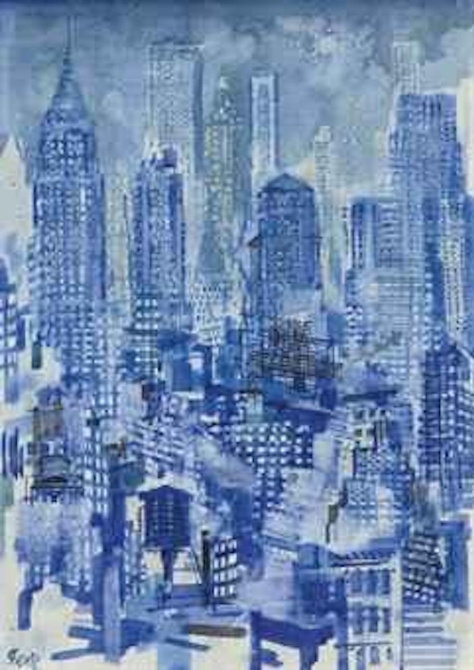 Blue Sky (Manhattan Skyline) by George Grosz