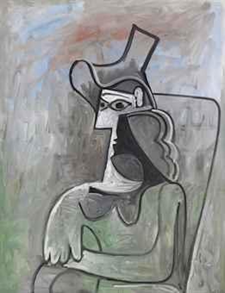 Femme assise au chapeau by Pablo Picasso