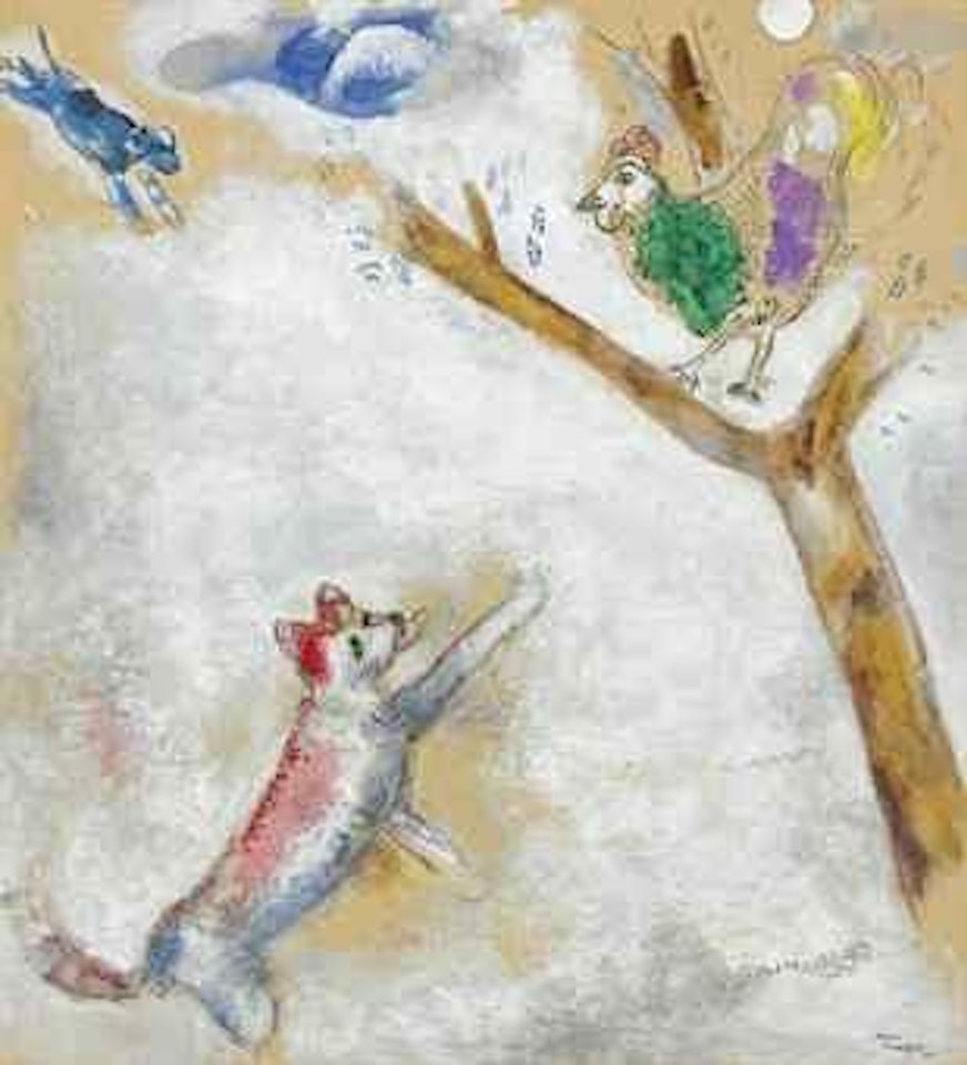 Le coq et le renard (Fables de la Fontaine) by Marc Chagall