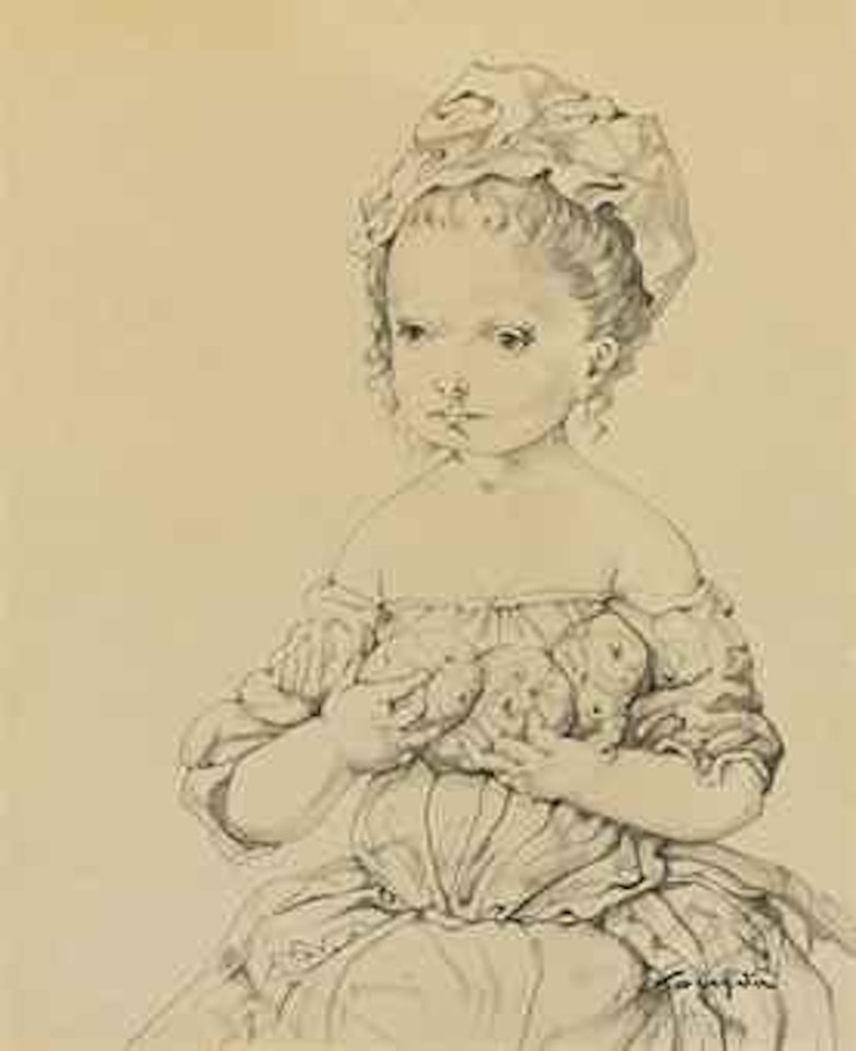 Petite fille à la coiffe by Leonard Tsuguharu Foujita