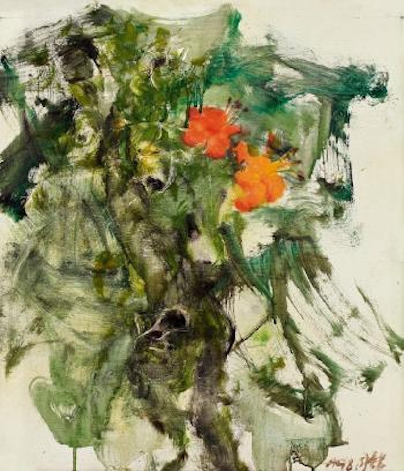 Stone and flower by Zhou Chunya