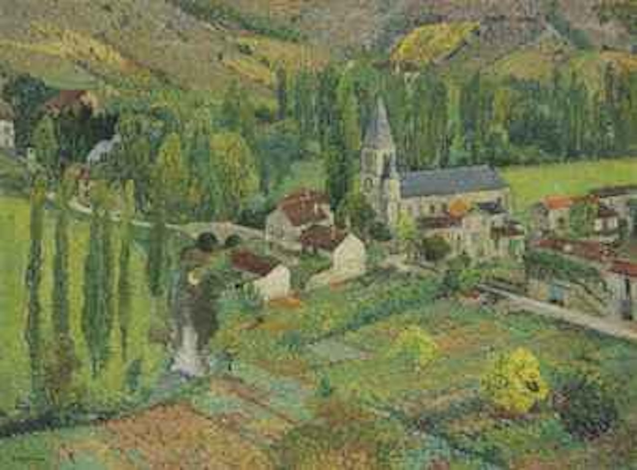 L'Eglise, l'école et le pont de Labastide-du-Vert by Henri Jean Guillaume Martin