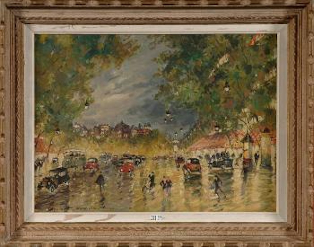 Boulevard animé à Paris by Konstantin Alekseevich Korovin