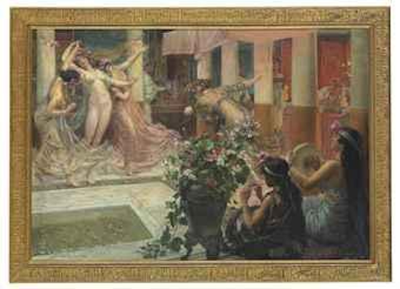 Dancers and musicians in the atrium by Georges Antoine Rochegrosse