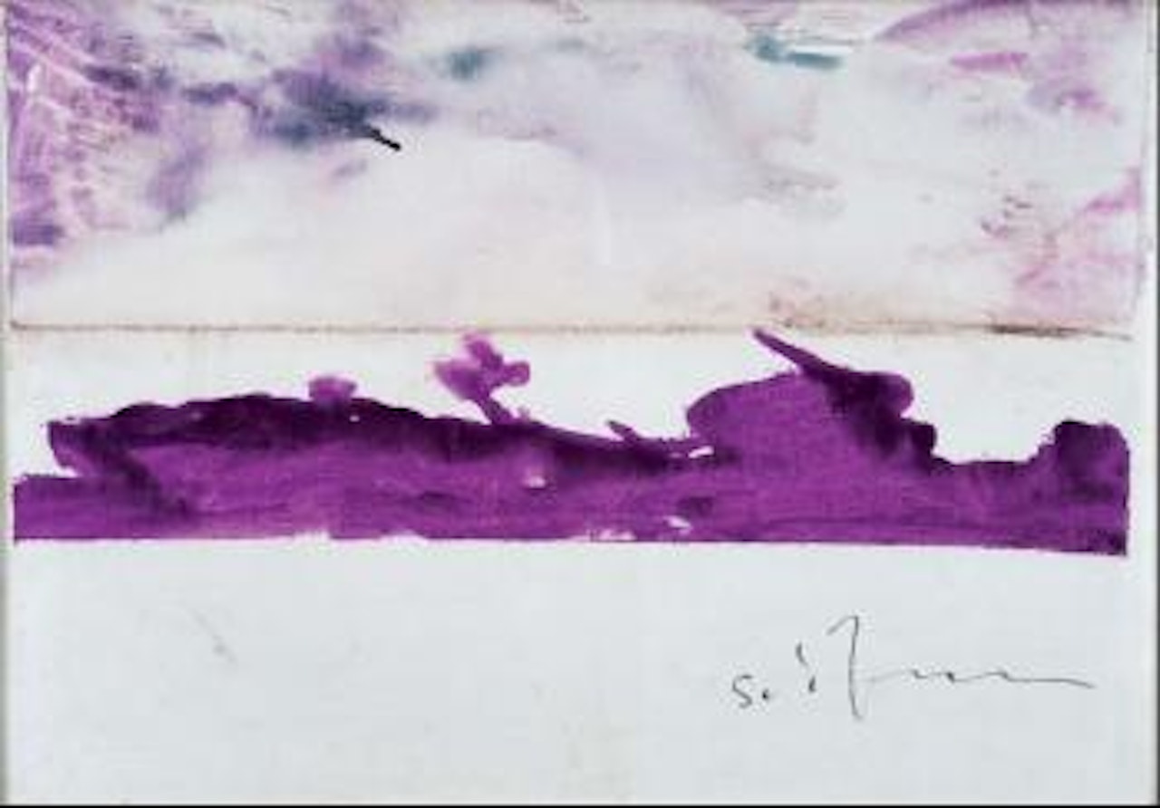 Paesaggio anemico in viola by Mario Schifano