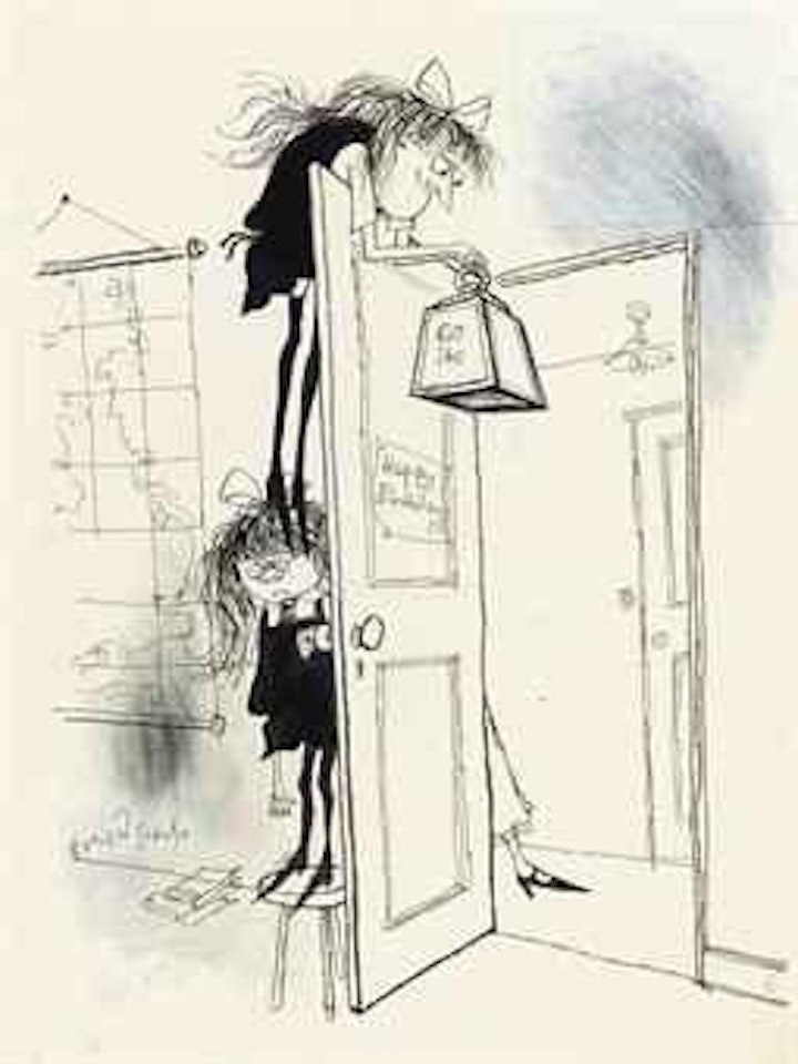 St Trinian's: Design for a birthday card for Valentine's of Dundee by Ronald Searle
