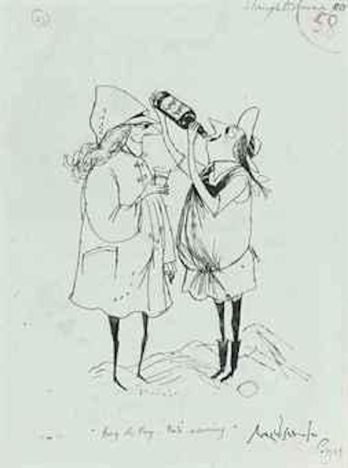 St Trinian's goes carolling: 'Boy oh Boy - that's warming' by Ronald Searle