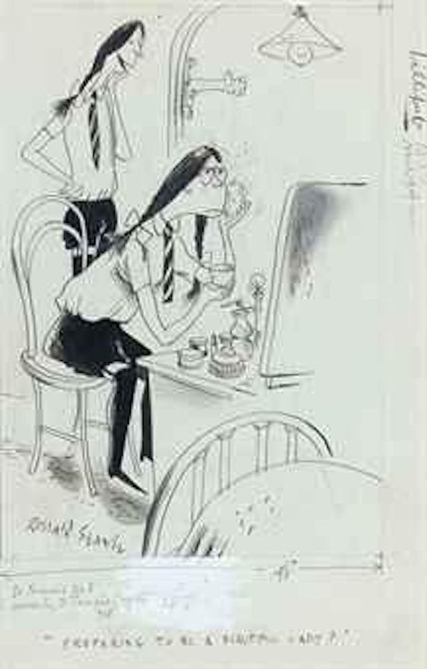 Preparing to be a beautiful lady? by Ronald Searle