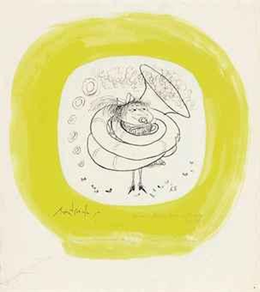 The tuba: St Trinian's, Ashtray design for Nymolle, Copenhagen by Ronald Searle