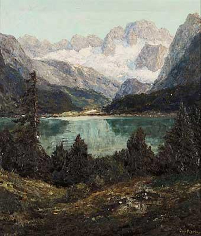 Der Dachstein mit Gosausee by Otto Pippel