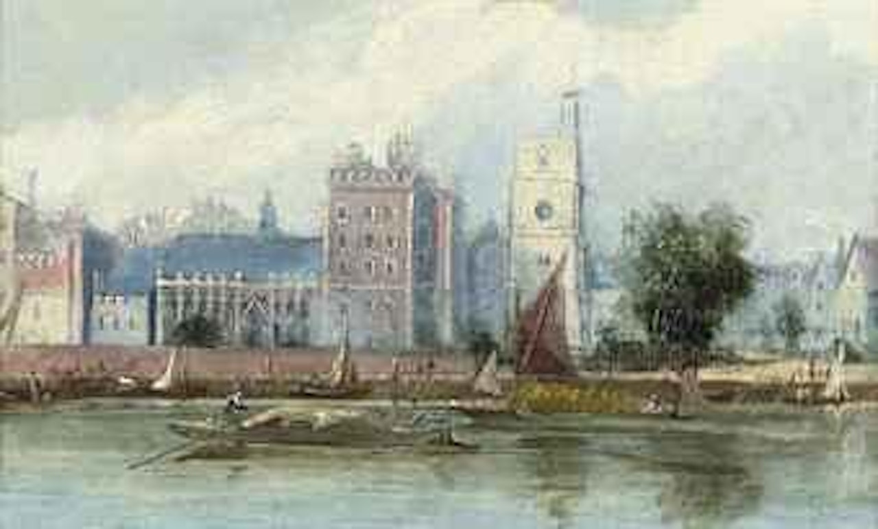 View of Lambeth Palace from the Thames, London by Edward William Cooke