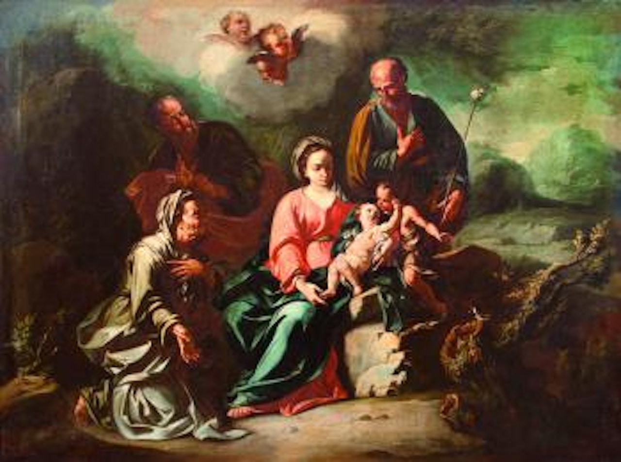 Sacra Famiglia con San Giovannino, San t'Anna e San Gioacchino by Francesco Solimena