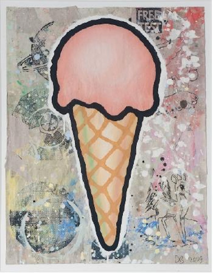 Pink cone by Donald Baechler