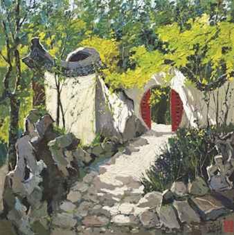 A Passerby Hears a Fair Maiden's Laughter in the Garden Ring by Pang Jiun