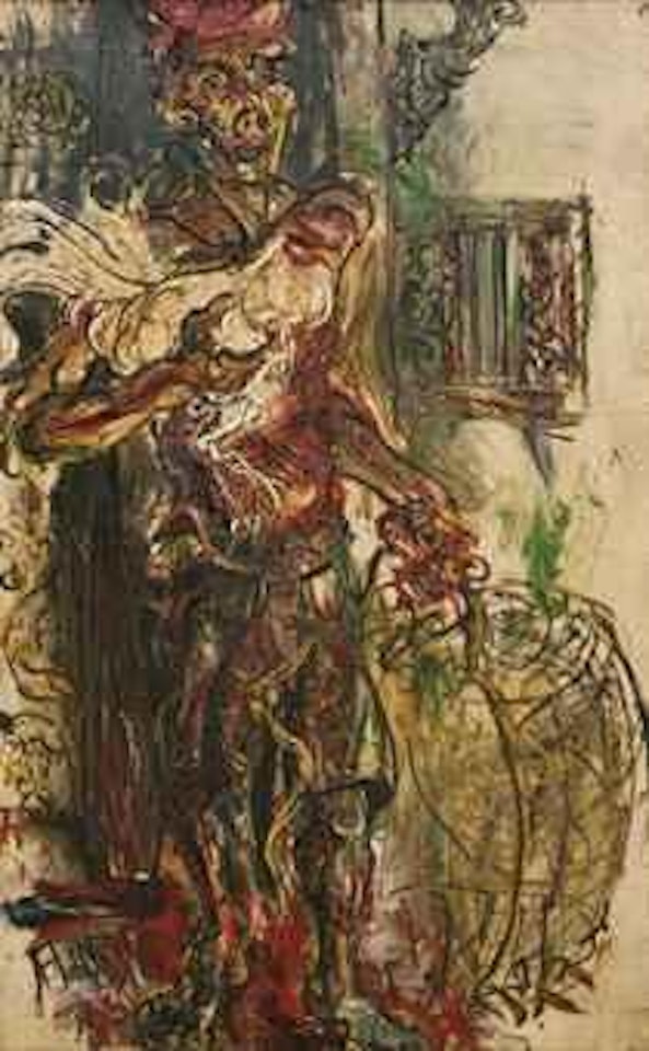 Ayam Jago (Man with a Fighting Rooster) by Affandi