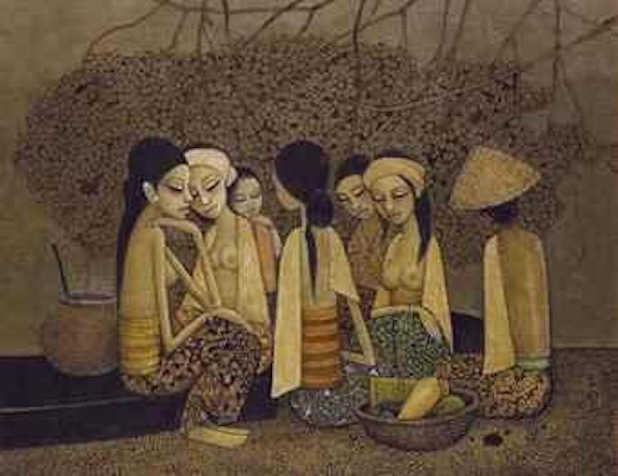 Balinese village ladies by Cheong Soo Pieng