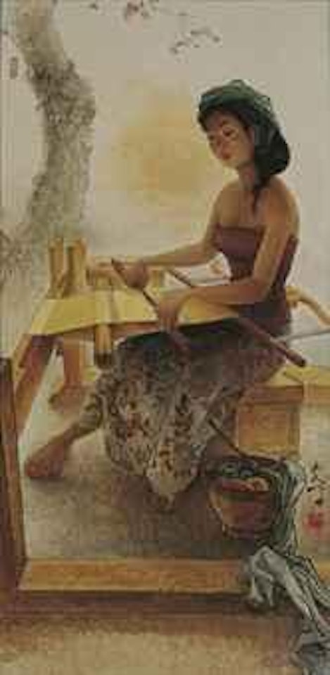 Weaving Girl by Lee Man Fong