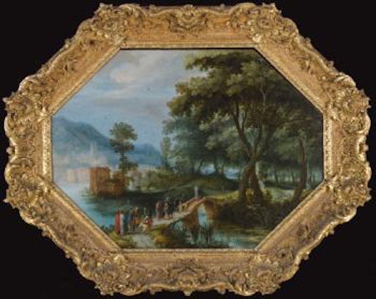A River Landscape With Christ And The Centurion by Adriaen van Stalbemt