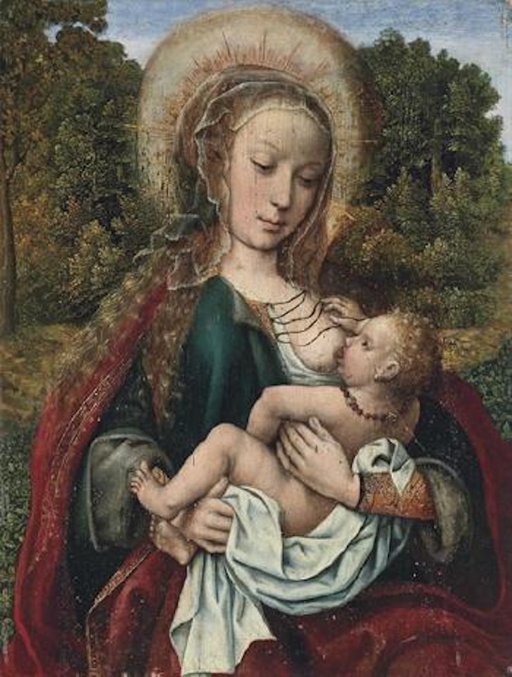 The Vrigin and Child in a garden by Master of Frankfurt
