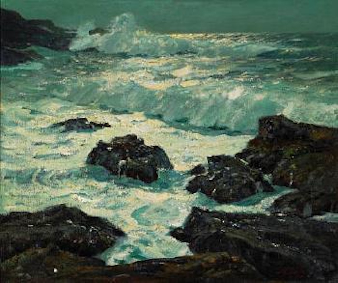 Moonbeams, California coast by William Ritschel