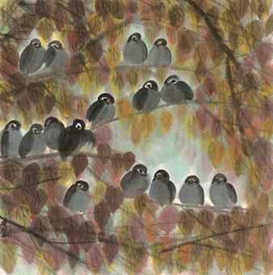 Autumn Leaves and Birds by Lin Fengmian