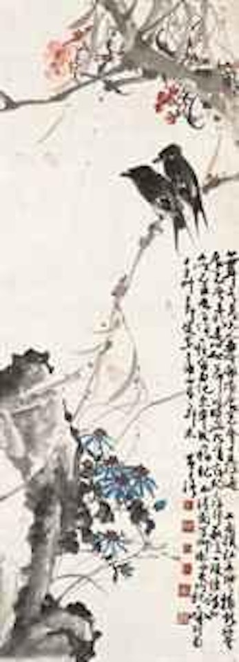 Flowers and Birds by Huang Shaoqiang by Zhao Shao'ang