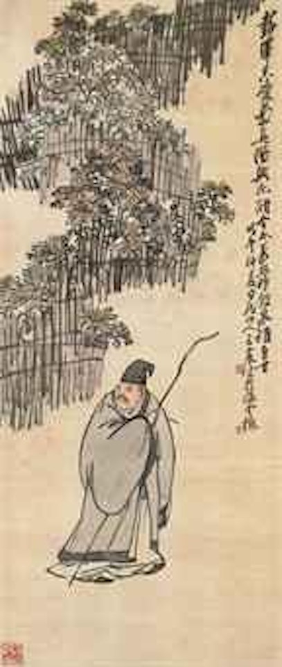 Poet in the Garden of Chrysanthemum by Wang Zhen