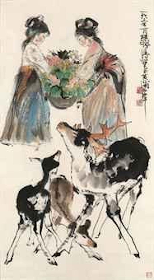 Girls and Deers by Cheng Shifa