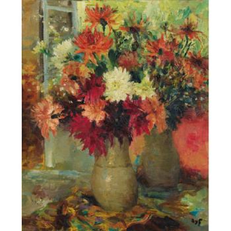 Vase De Dahlias by Marcel Dyf